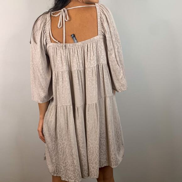 LunaChix Light Tan Ruffle Flowy Shift Dress - Picture 4 of 9